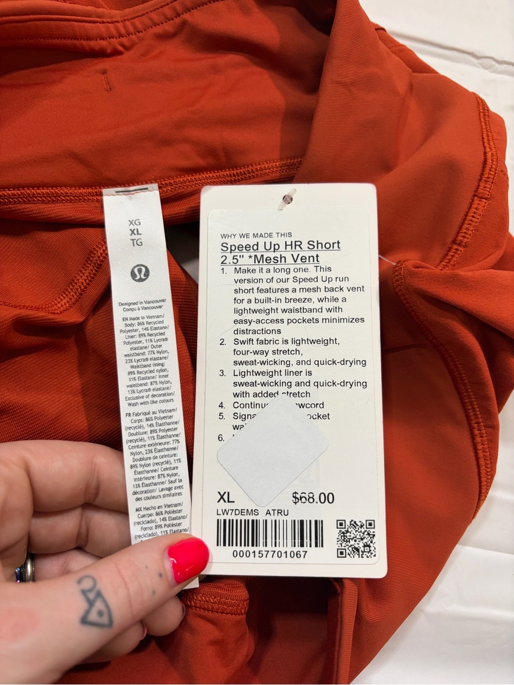 NWT Lululemon Speed Up High-Rise Short *2.5" *Updated Mesh Vent (Autumn Rust) XL - Picture 6 of 8